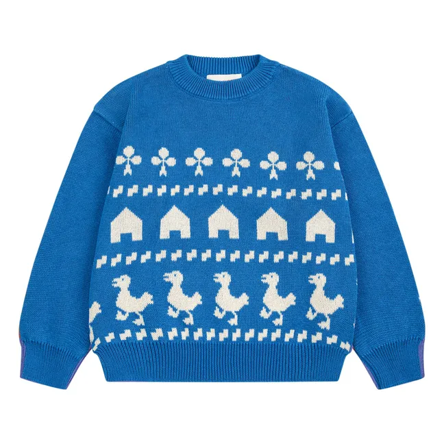 Pull Ferme Coton Bio | Bleu