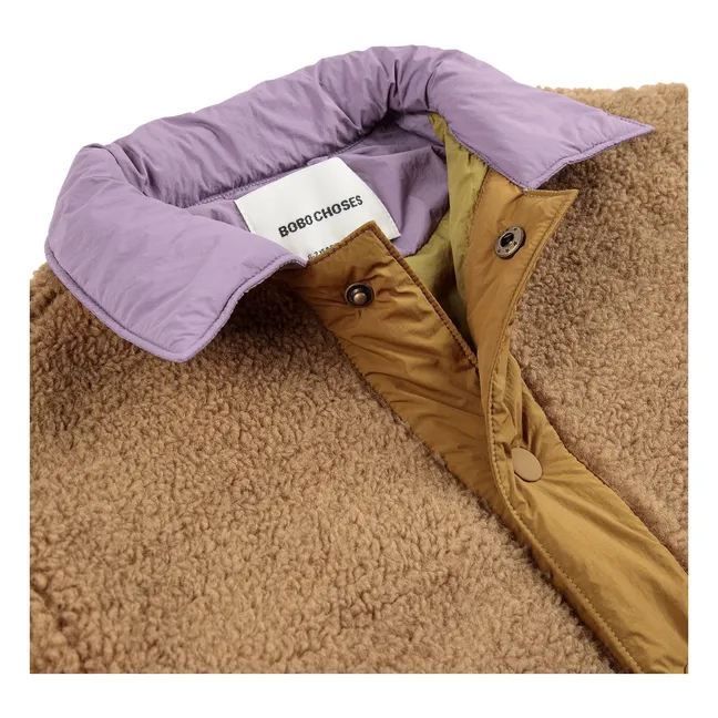 Manteau Façon Sherpa Fibres Recyclées | Marron