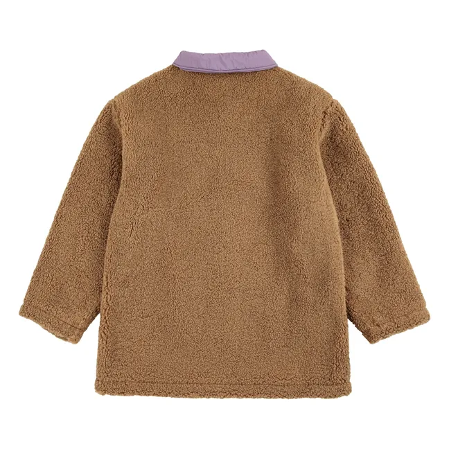 Manteau Façon Sherpa Fibres Recyclées | Marron