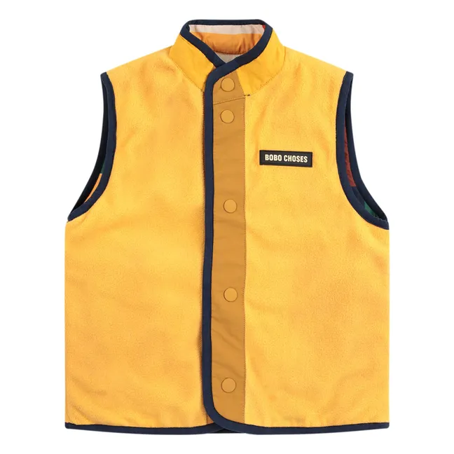 Veste Sans Manches Réversible Fibres Recyclées | Jaune