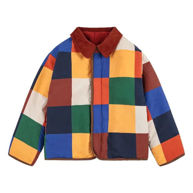 Wendbare Carreaux-Recyclingfaser-Jacke | Rot