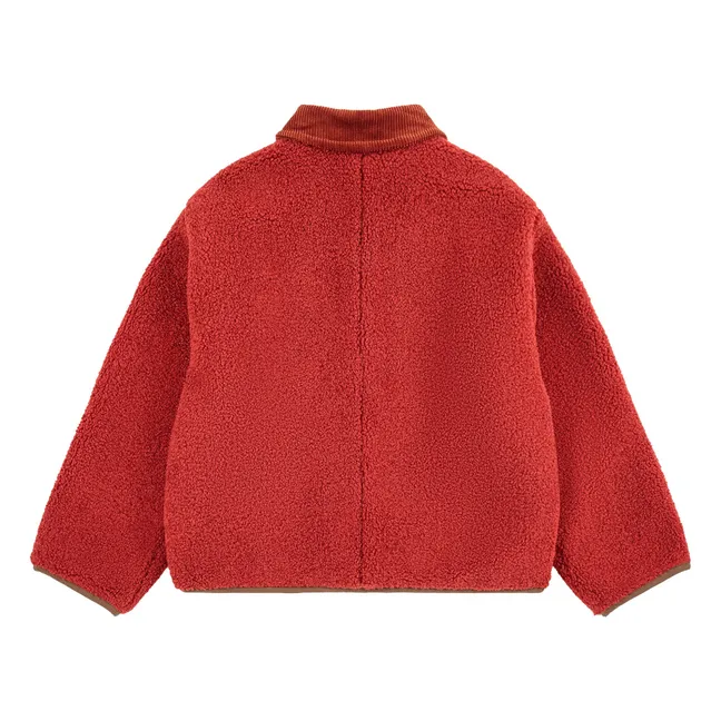 Wendbare Carreaux-Recyclingfaser-Jacke | Rot