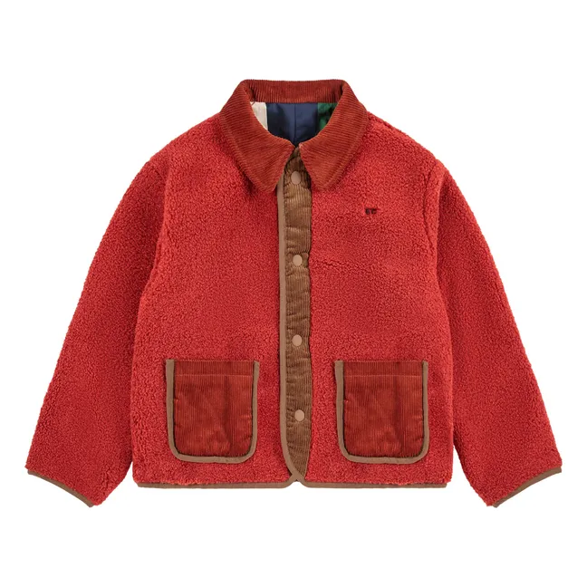 Veste Réversible Carreaux Fibres Recyclées | Rouge