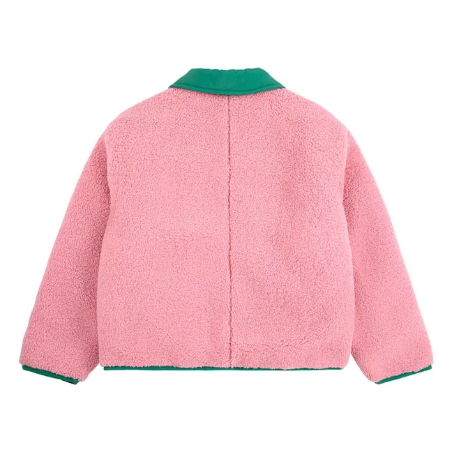 Wasserdichte Jacke aus recycelten Fasern, wendbar | Grün