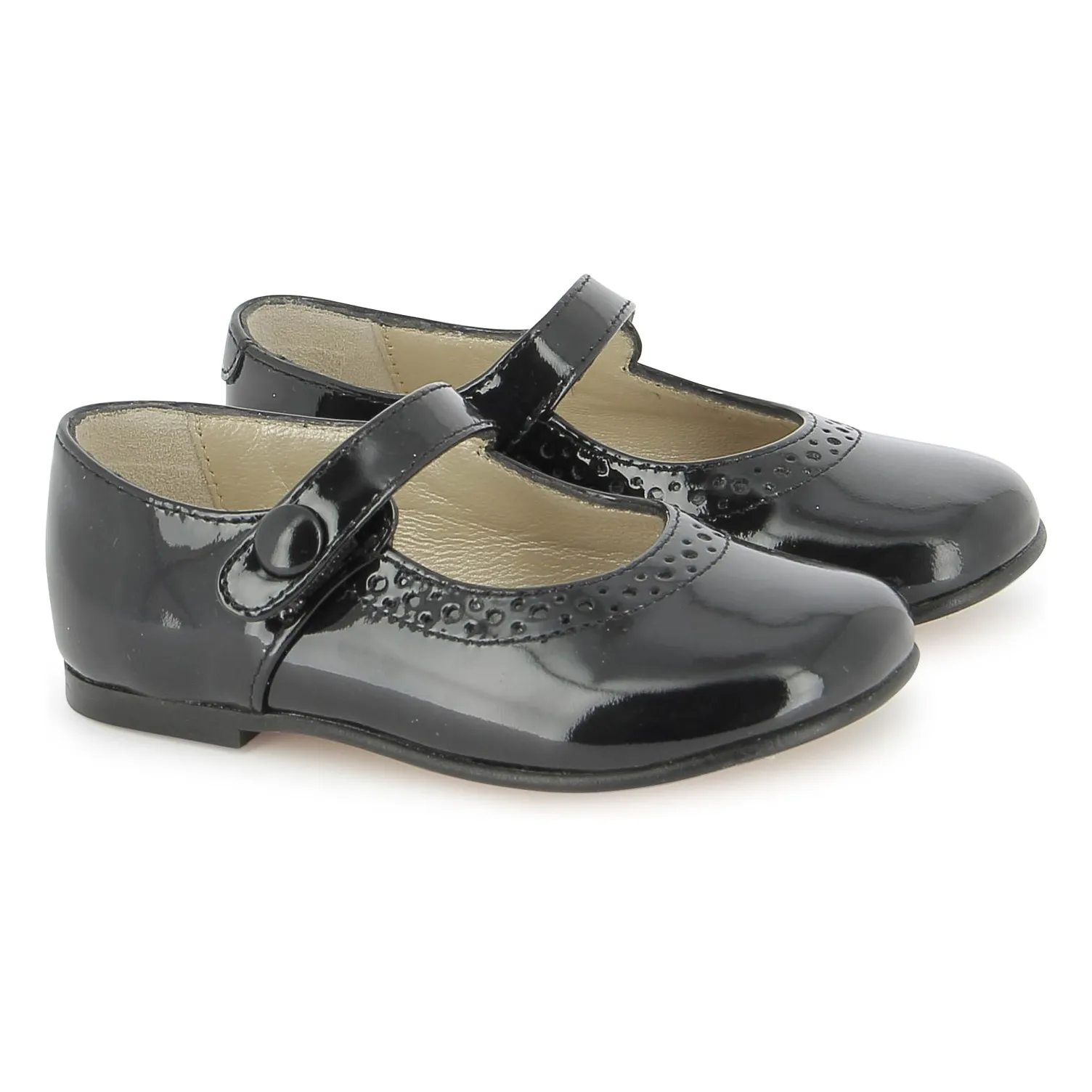 Tartine Et Chocolat Navy Blue Ballerinas Smooth Perfo Patent