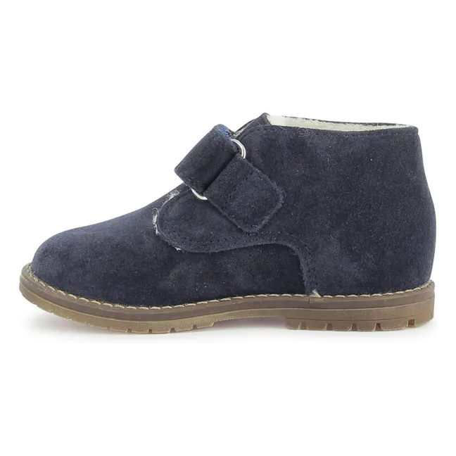 Bottines Easy Fur Velours | Bleu marine