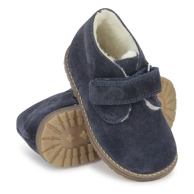 Easy Fur Velours boots | Navy blue