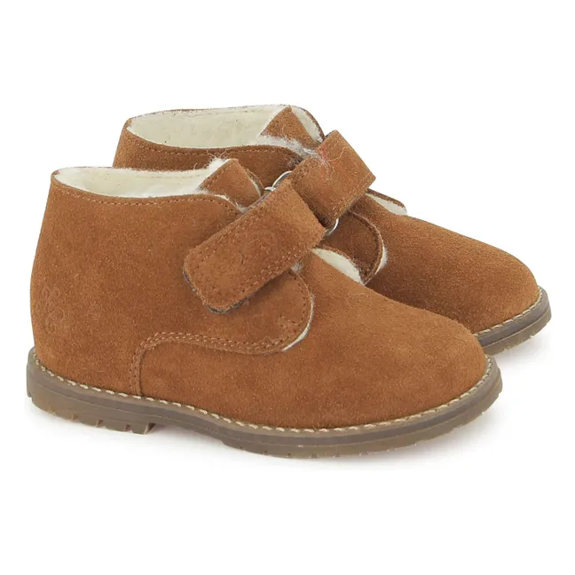Bottines Easy Fur Velours | Camel