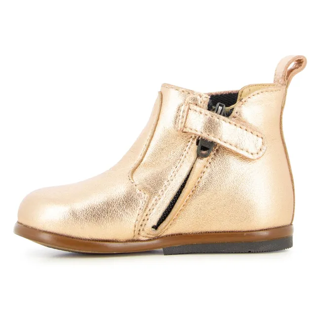 Bottines Zip Elast | Cuivre