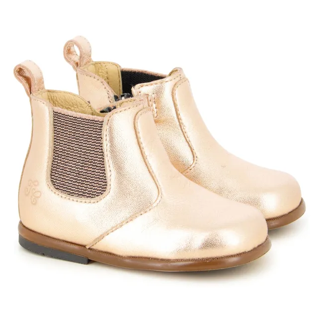 Bottines Zip Elast | Cuivre