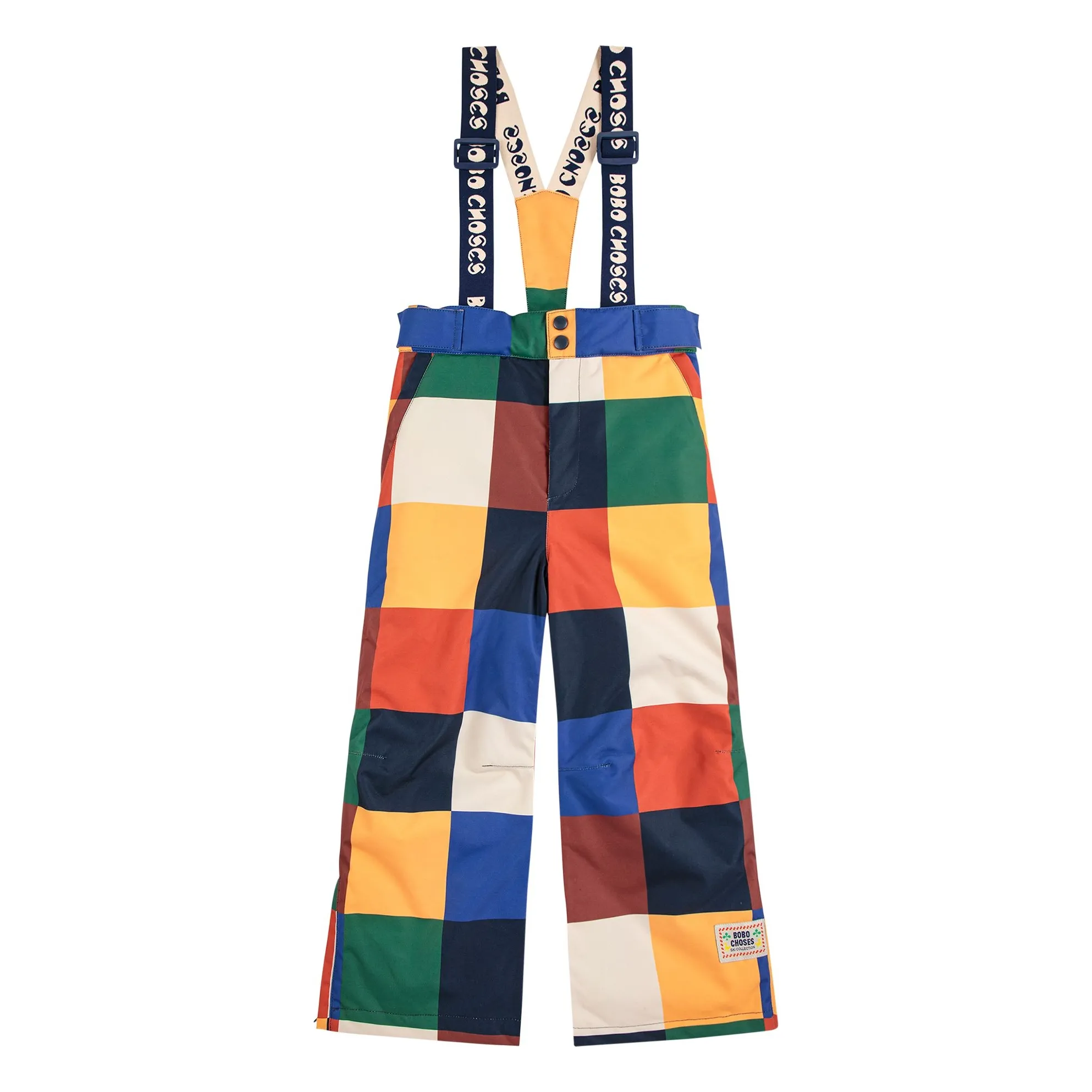 Bobo Choses Blue Carreaux Recycled Fiber Ski Pants
