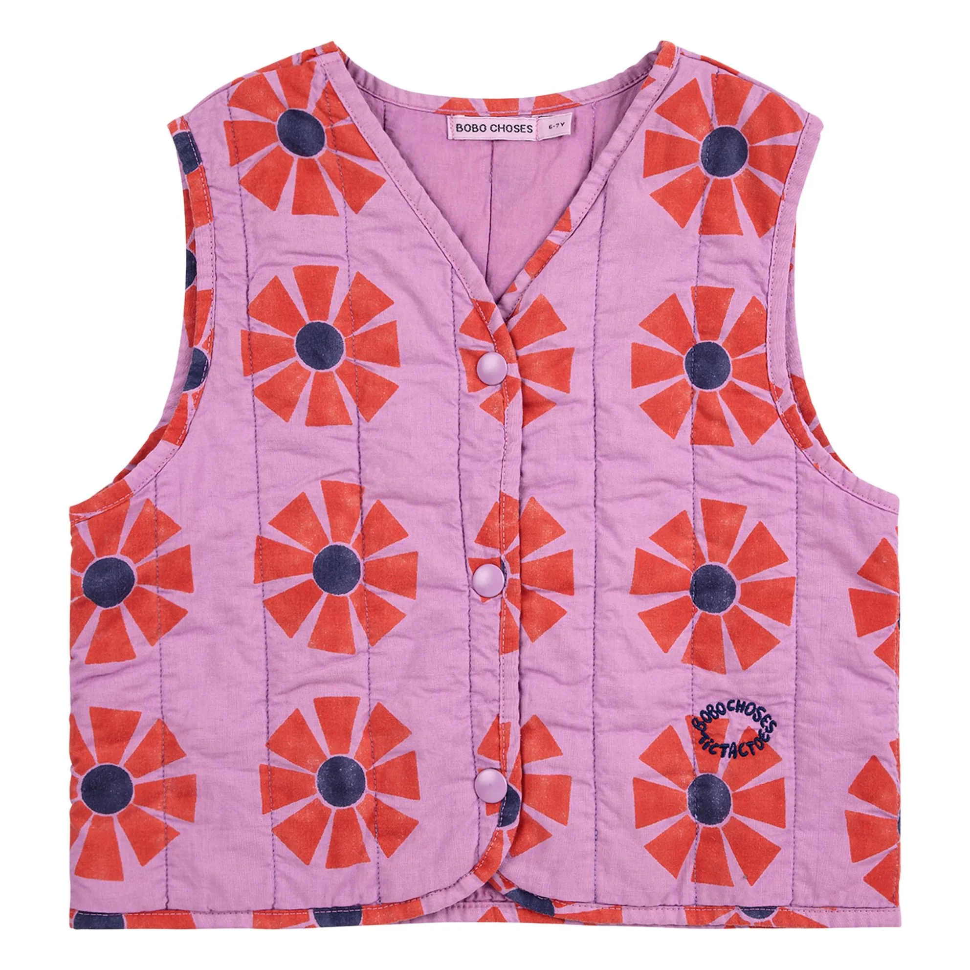 Bobo Choses Lilac Kaleidoscope Organic Cotton Sleeveless Jacket