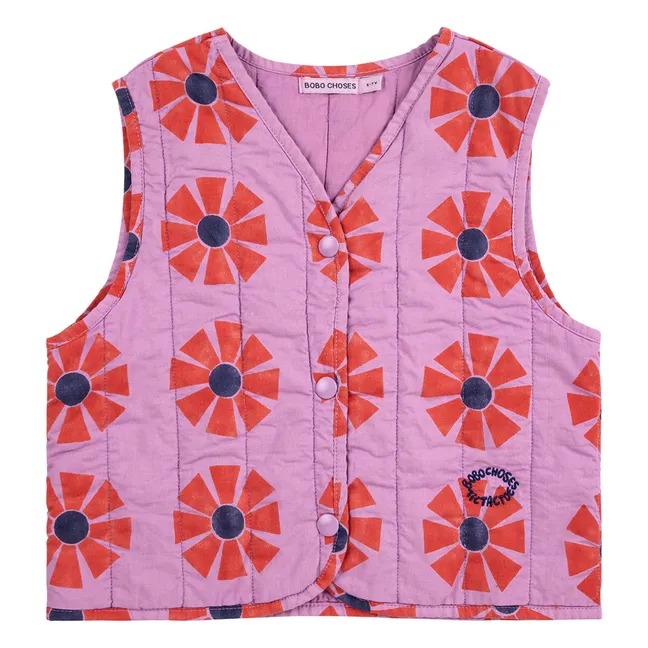 Kaleidoskop Bio-Baumwolljacke ohne Ärmel | Flieder