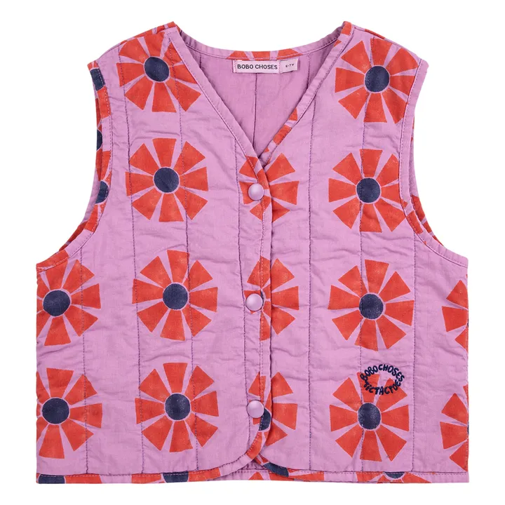 Veste Sans Manches Kaleidoscope Coton Bio | 	Lilas- Image produit n°0