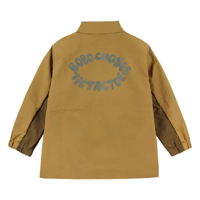 Chaqueta impermeable de fibra reciclada Tic Tac Toe | Verde Kaki