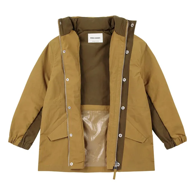 Tic Tac Toe Recycled Fiber Waterproof Jacket | Khaki