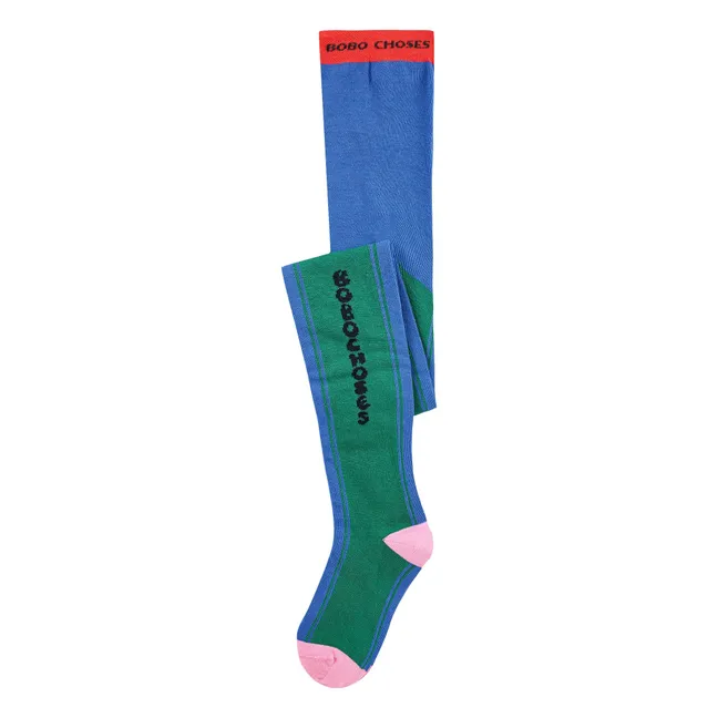Collants Bobo Colorblock Coton Bio | Bleu
