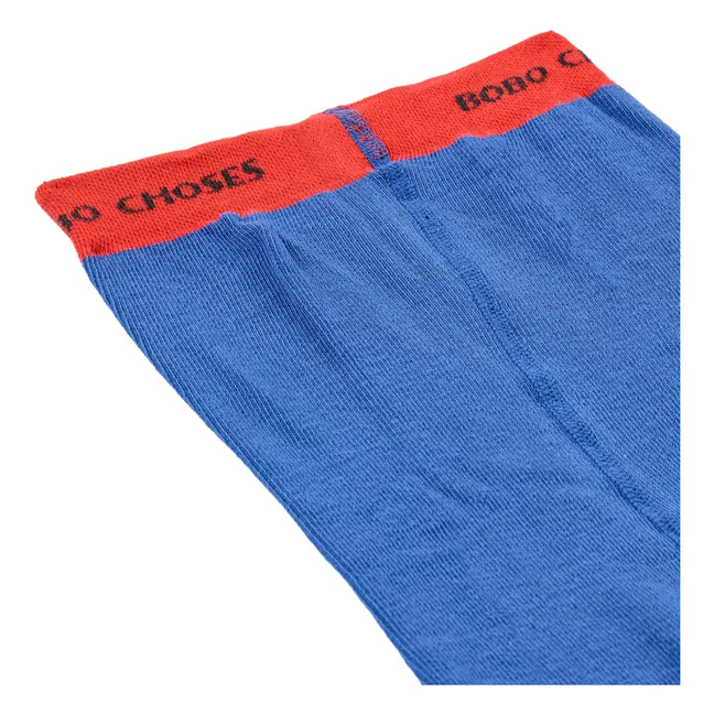 Collants Bobo Colorblock Coton Bio | Bleu