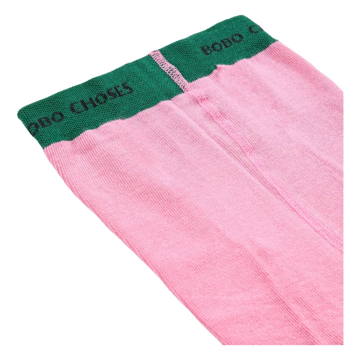Chaussettes Hautes Bobo Choses Coton Bio | Rose- Image produit n°3
