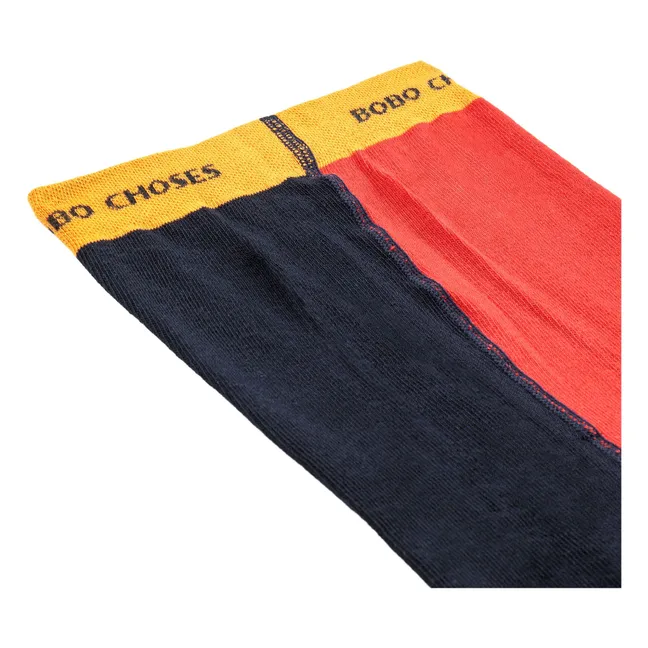 Tic Tac Toe Strumpfhose aus Bio-Baumwolle | Rot