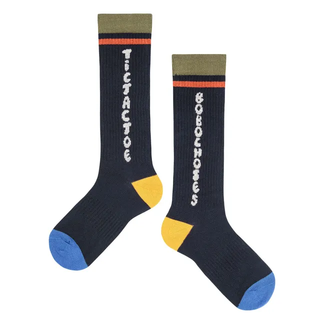 Chaussettes Hautes Bobo Coton Bio | Bleu nuit