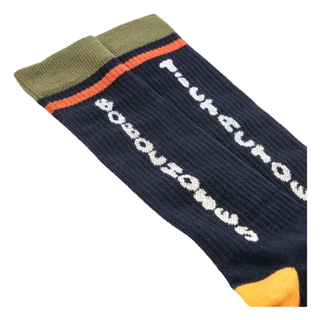 Chaussettes Hautes Bobo Coton Bio | Bleu nuit