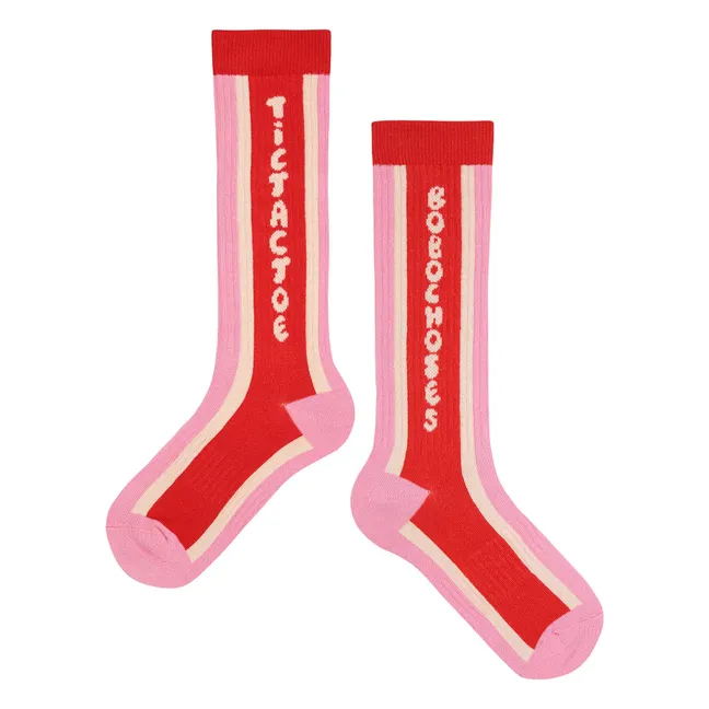 Chaussettes Extra Hautes Coton Bio | Rose