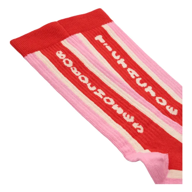 Chaussettes Extra Hautes Coton Bio | Rose