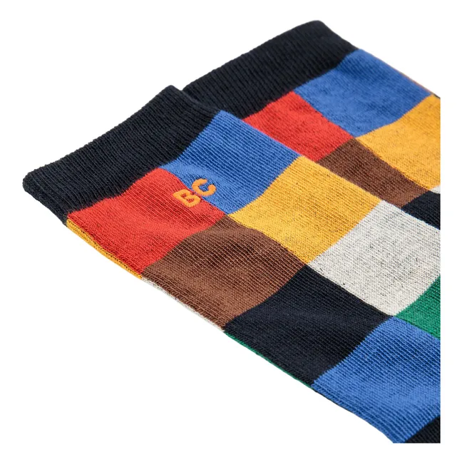 Chaussettes Carreaux Coton Bio | Noir