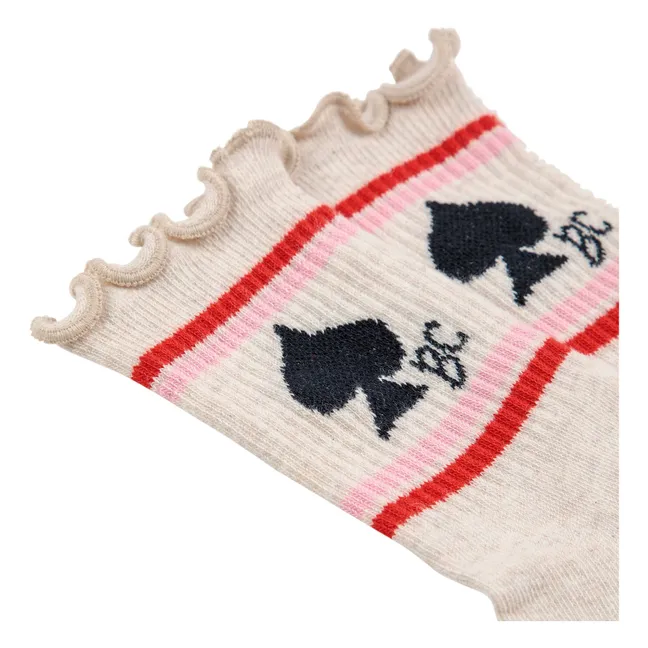 Chaussettes Piques Coton Bio | Beige chiné