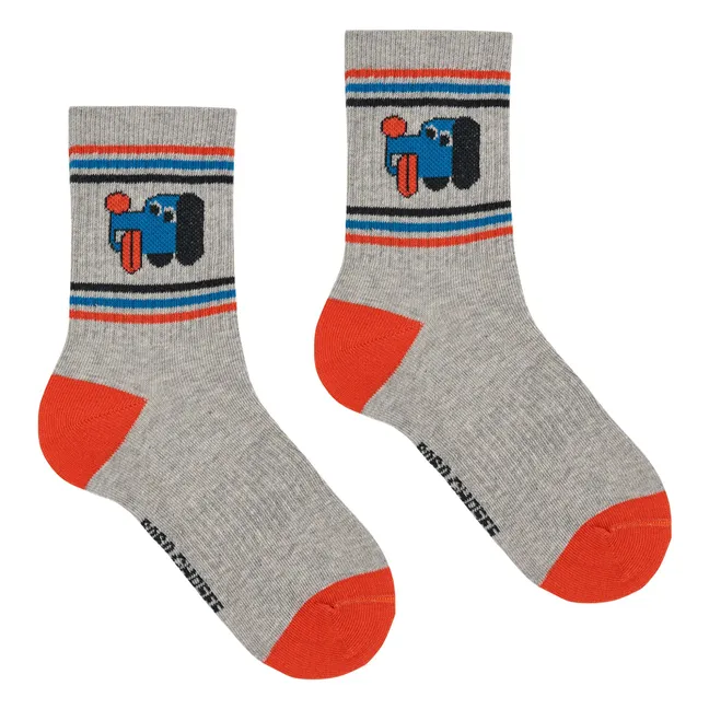 Chaussettes Chien Coton Bio | Gris chiné