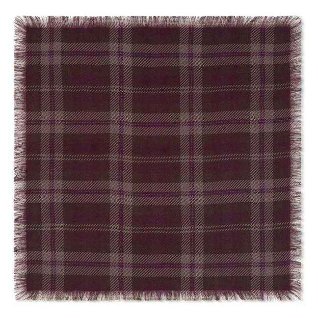 Mini Carré Tartan Kaschmirschal | Brombeere