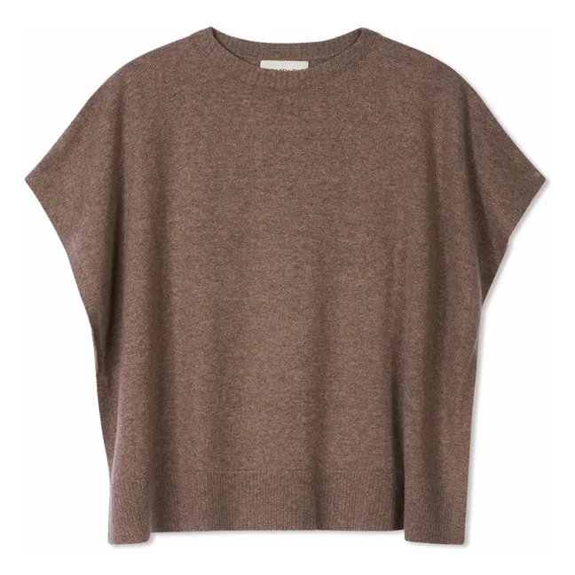 Poncho aus Kaschmir mit Rollkragen | Beige