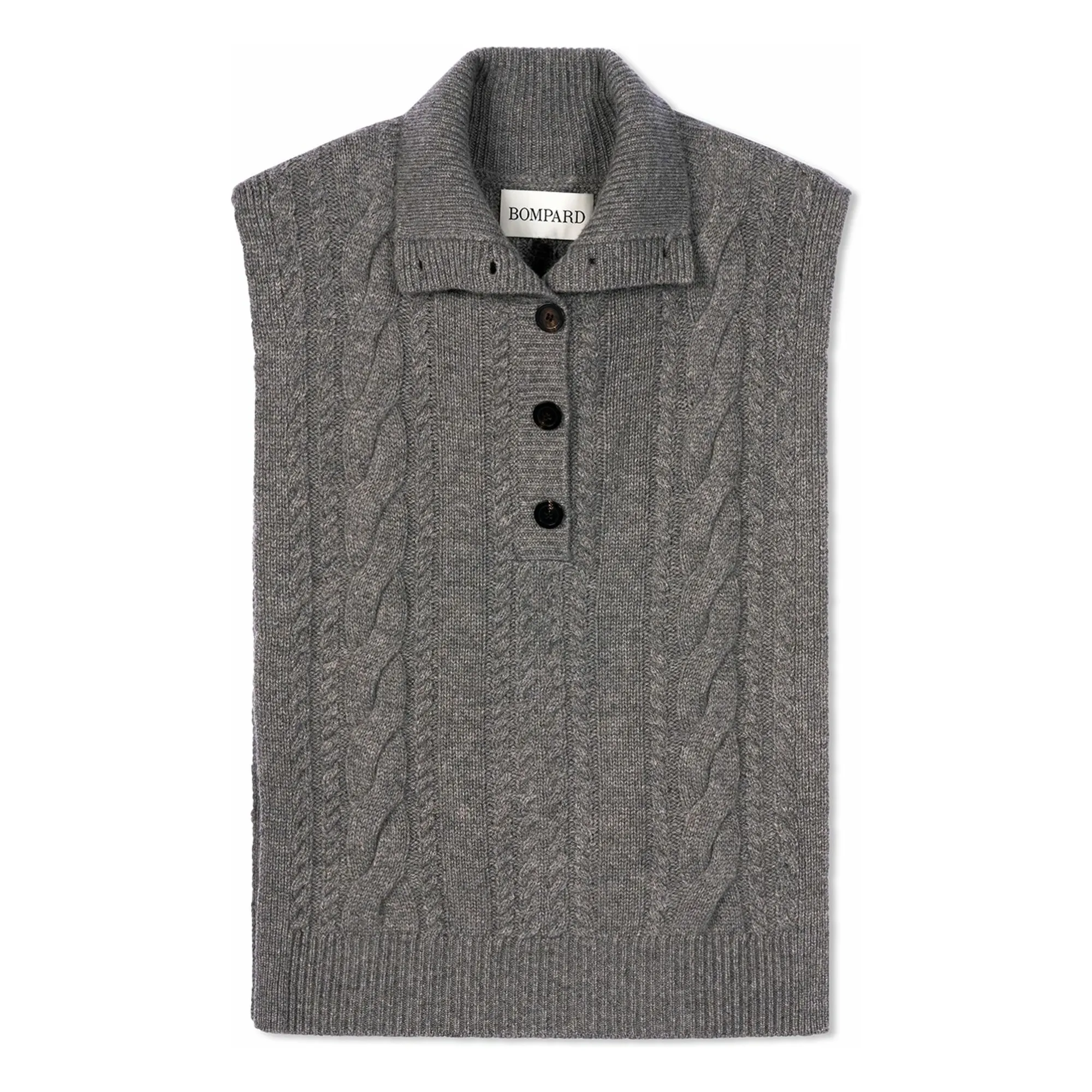 Bompard Grey Cashmere Buttoned Twisted Plastron