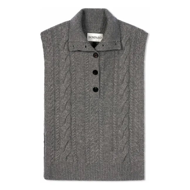Plastron abbottonato in cashmere ritorto | Grigio