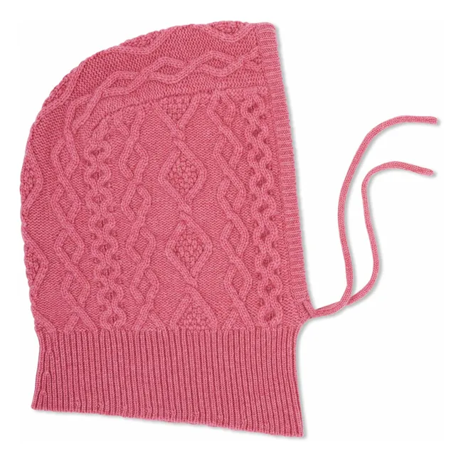 Cagoule Torsades Cachemire | Rose bonbon