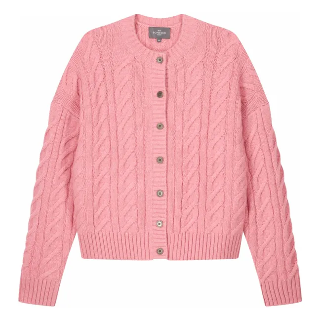 Amplio cárdigan Maxi Twisted Cashmere | Rosa Bombón