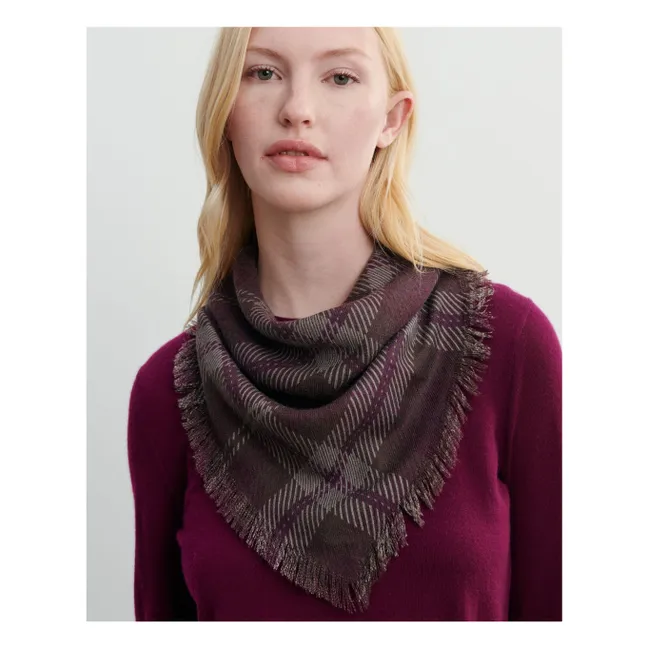 Echarpe Mini Carré Tartan Cachemire | Mûre