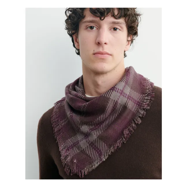 Mini Carré Tartan Kaschmirschal | Brombeere