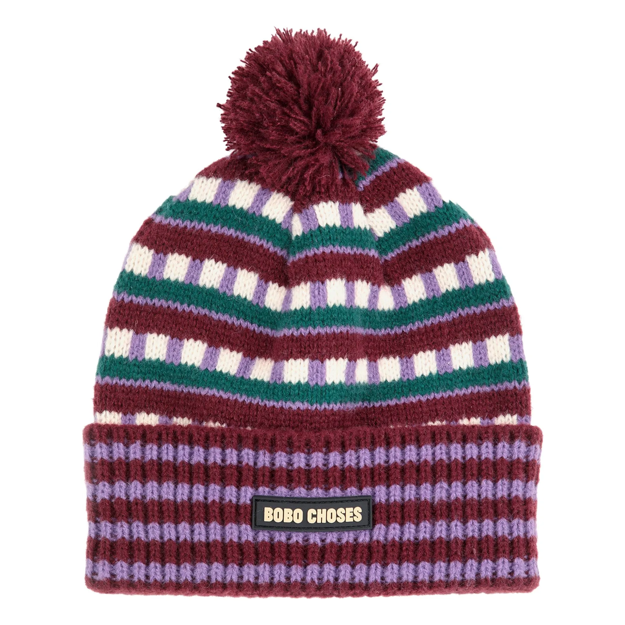 Bobo Choses Purple Pompom Hat Recycled Fibers