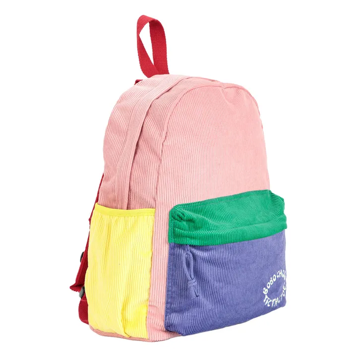 Sac à Dos Colorblock Velours Côtelé | Rose- Image produit n°1