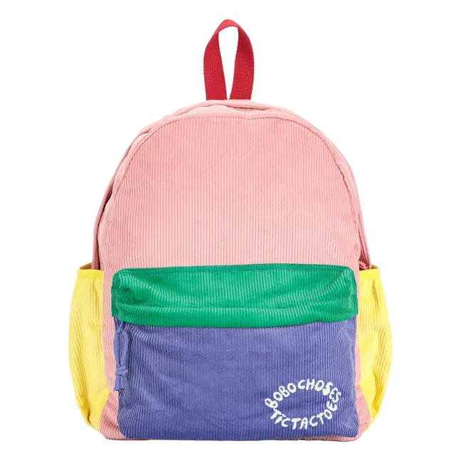 Sac à Dos Colorblock Velours Côtelé | Rose