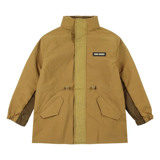 Tic Tac Toe Recycled Fiber Waterproof Jacket | Khaki