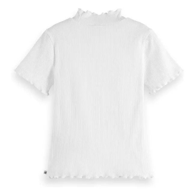 Camiseta de algodón orgánico acanalada | Blanco