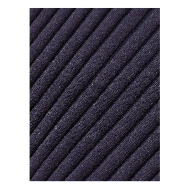 Jersey de canalé con cuello vuelto | Azul Gris