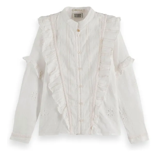 Blusa con volantes | Crema