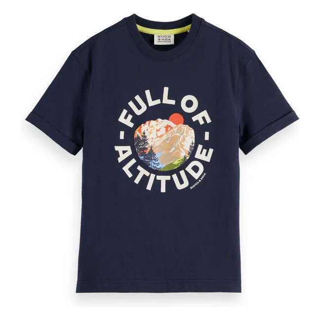 Full Of Altitude Artwork T-shirt Organic cotton | Navy blue