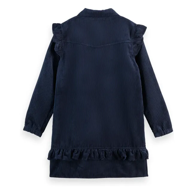 Robe Velours Côtelé | Bleu marine