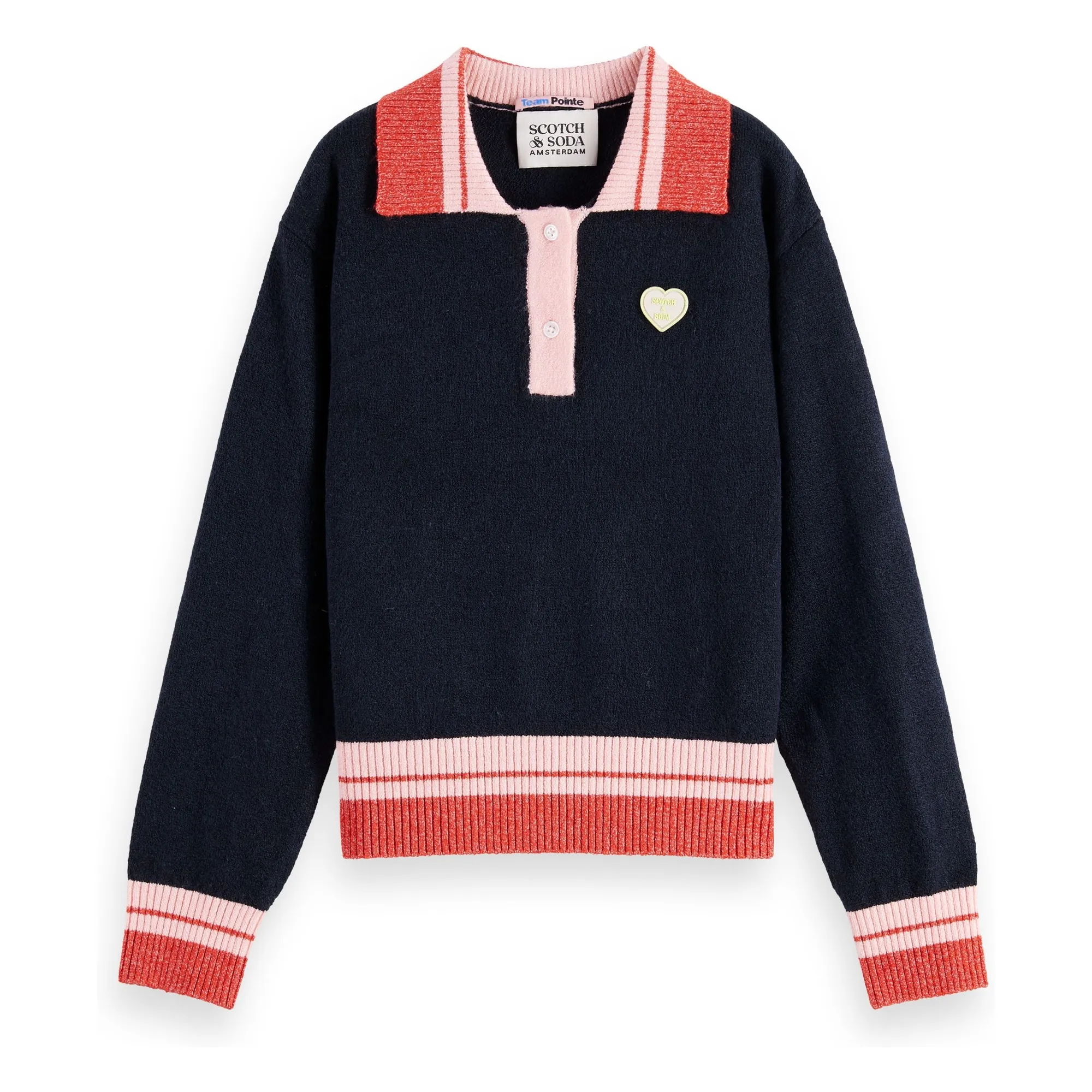 Scotch & Soda Navy Blue Polo Neck Sweater