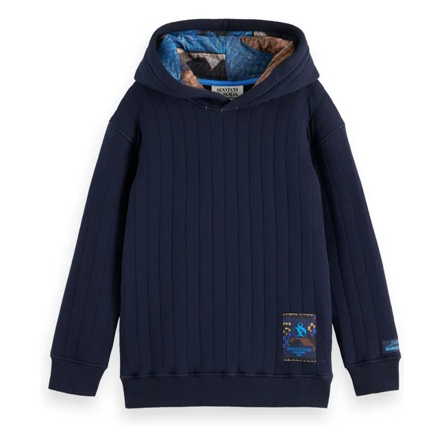 Sudadera acolchada Patchwork | Azul Marino
